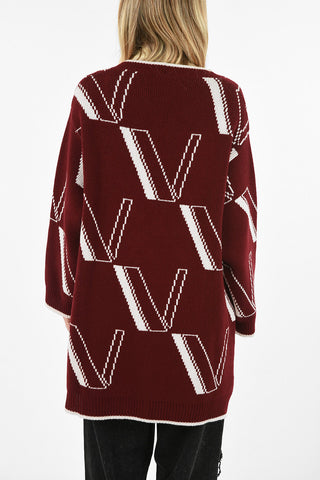 Logo Embroidered Oversize cardigan