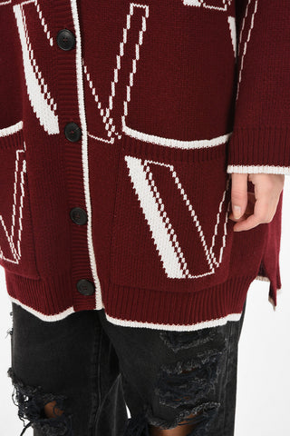 Logo Embroidered Oversize cardigan