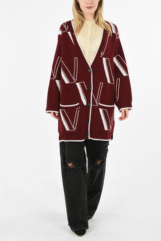 Logo Embroidered Oversize cardigan