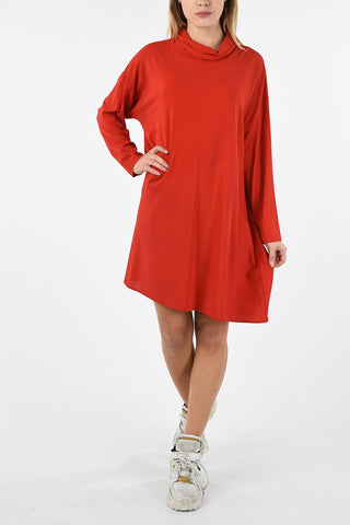 MM6 Turtleneck Flared Tunic Dress