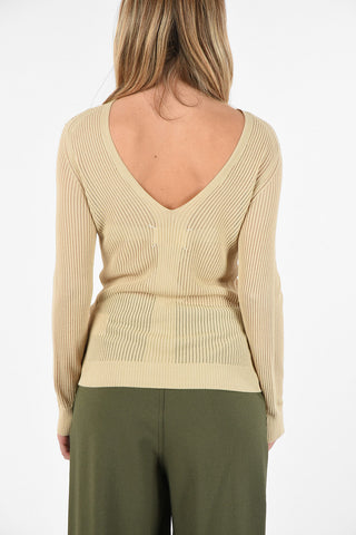 MM4 v-shape backline Ribbed Sweater