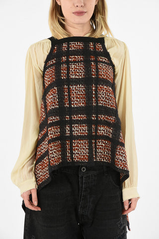 Wool barleycorn asymmetric top
