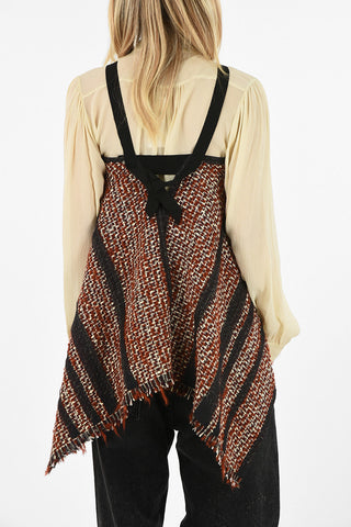 Wool barleycorn asymmetric top
