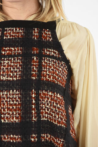Wool barleycorn asymmetric top