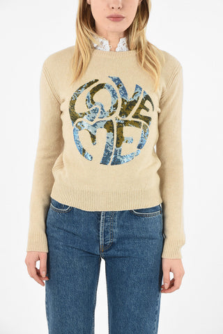 crew-neck sweater with Sequin Embroidery