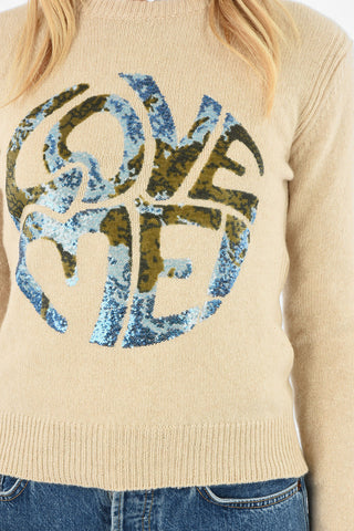 crew-neck sweater with Sequin Embroidery