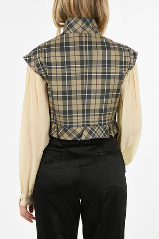 WORLDS END Snap Button CONQUISTADOR plaid Waistcoat