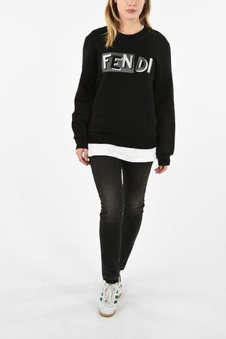 crew-neck Sweatshirt with Logo Embroidery