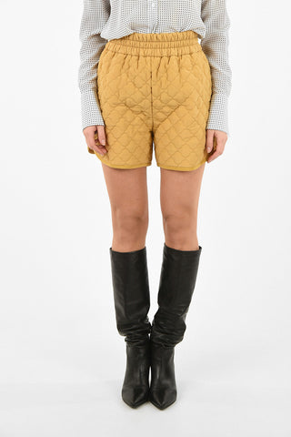 silk matelassé drawstring waist shorts