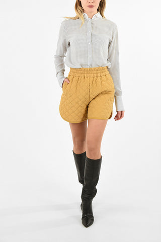 silk matelassé drawstring waist shorts