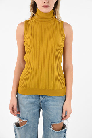 MM4 Sleeveless Ribbed Turtleneck Sweater