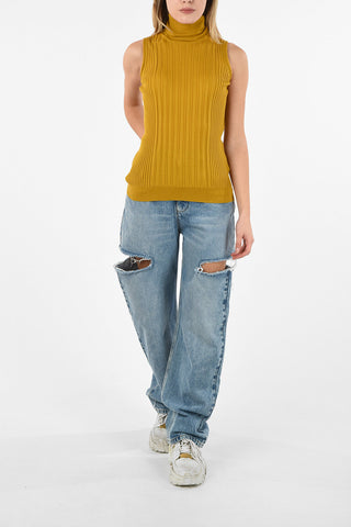MM4 Sleeveless Ribbed Turtleneck Sweater