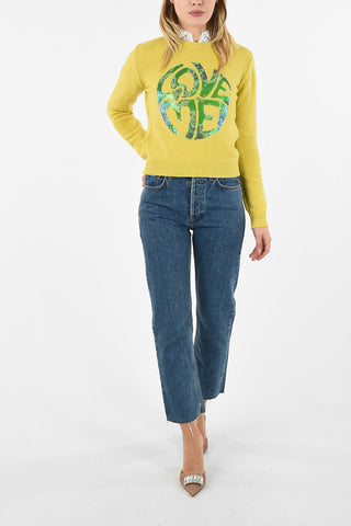 crew-neck sweater with Sequin Embroidery