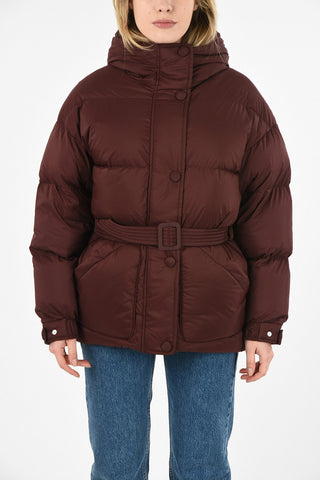 snap button hooded Puffer outerwear