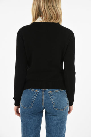 crew-neck sweater with Sequin Embroidery