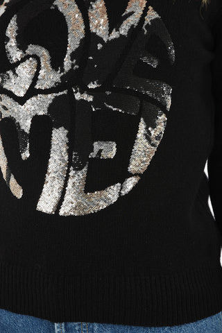 crew-neck sweater with Sequin Embroidery