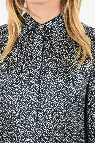 liberty-print silk blouse