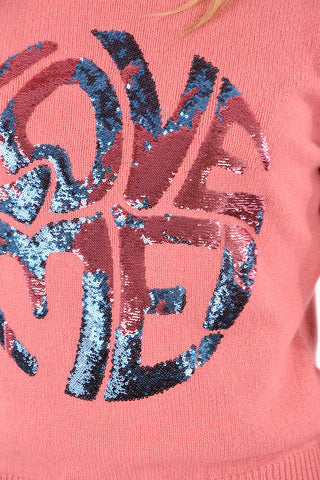 crew-neck sweater with Sequin Embroidery