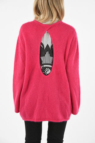 Open Back crew-neck sweater