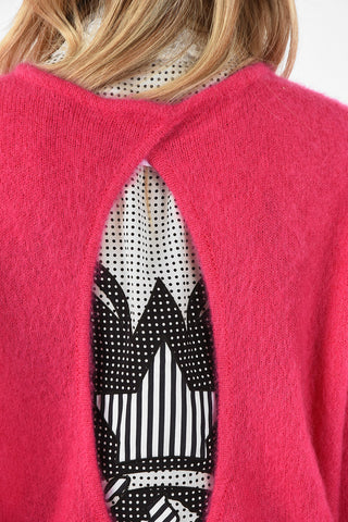 Open Back crew-neck sweater