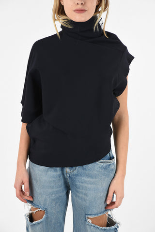 MM1 Short Sleeve Asymmetrical Turtleneck Sweatshirt