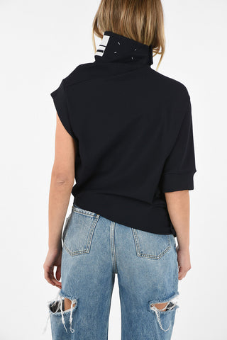 MM1 Short Sleeve Asymmetrical Turtleneck Sweatshirt