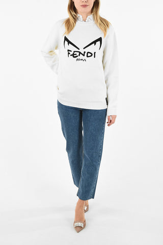 crew-neck sweater with Logo Embroidery