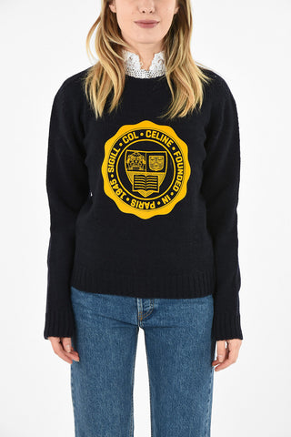 embroidered crew-neck sweater