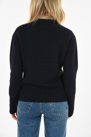 embroidered crew-neck sweater