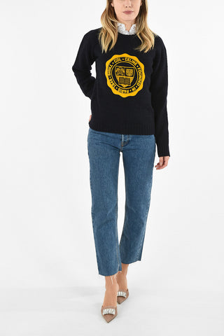 embroidered crew-neck sweater