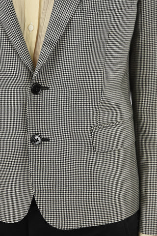 houndstooth flap pocket 2-button blazer