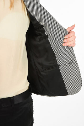 houndstooth flap pocket 2-button blazer