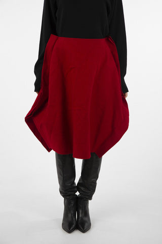 wool felt a-line skirt