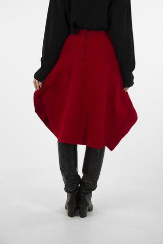 wool felt a-line skirt