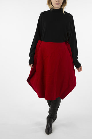 wool felt a-line skirt
