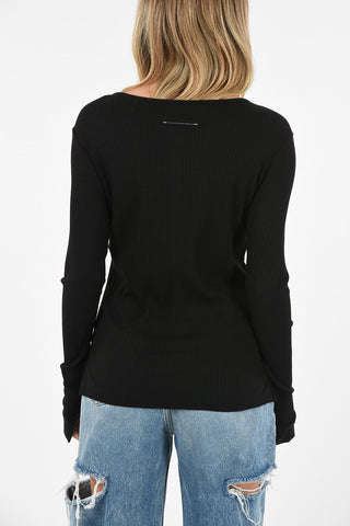 MM6 Slim Fit Ribbed Sweater