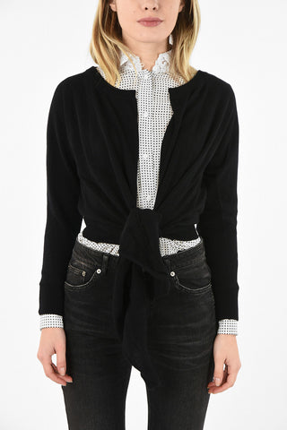 cashmere Crop wrap cardigan