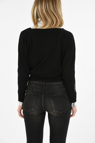 cashmere Crop wrap cardigan