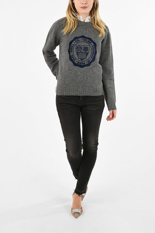 embroidered crew-neck sweater
