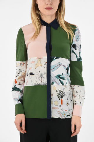 patchwork silk blouse