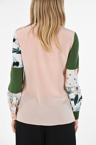 patchwork silk blouse