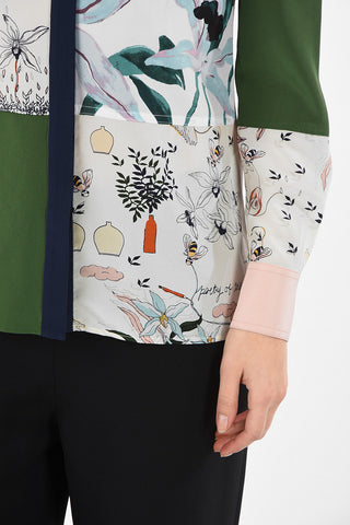 patchwork silk blouse