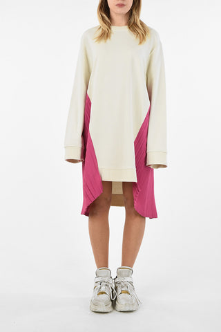 MM6 Sweat Asymmetrical Dress with accordion Details