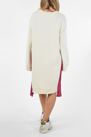 MM6 Sweat Asymmetrical Dress with accordion Details
