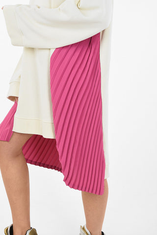 MM6 Sweat Asymmetrical Dress with accordion Details