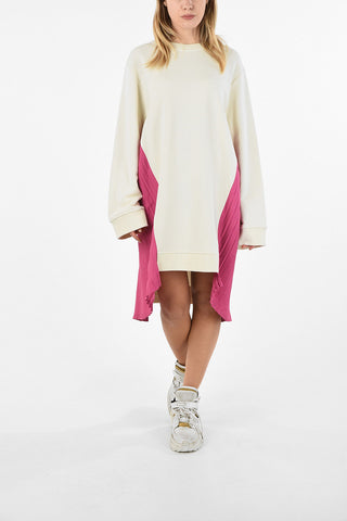 MM6 Sweat Asymmetrical Dress with accordion Details