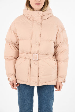 snap button hooded Puffer outerwear