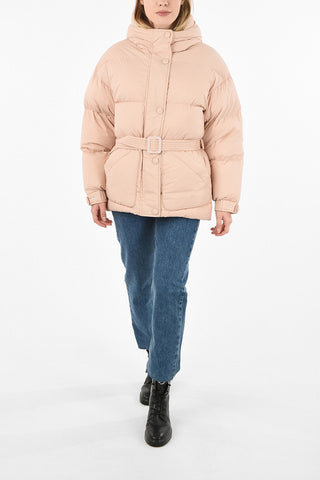 snap button hooded Puffer outerwear