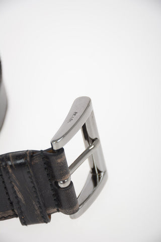 Vintage Effect Leather Belt 30mm