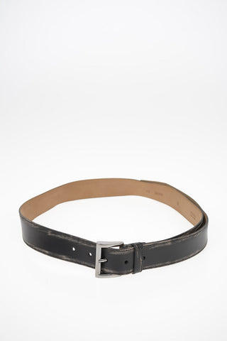 Vintage Effect Leather Belt 30mm